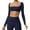 Dark Blue, variant on Women's Yoga Top Jacket With Chest Pad Tight Short Long Sleeve T Shirt Tech T Shirt
