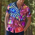 thumbnail image 7 of Neon American Flag Bowling Hawaiian Shirt For Men Patriotic Independence Day Mens Hawaiian Shirts Short Sleeve Button Down, 7 of 7