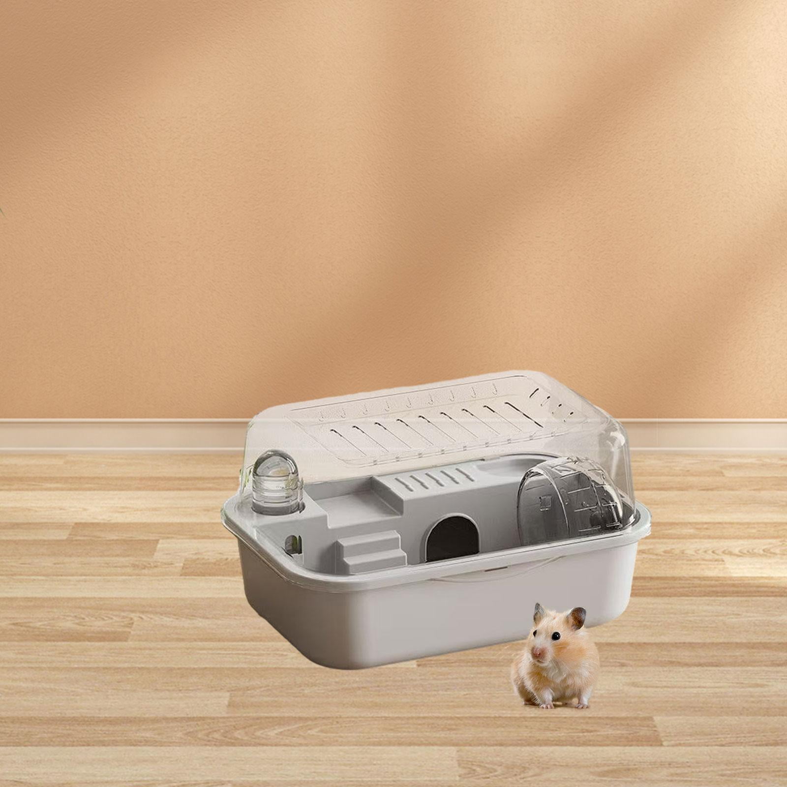 Bothyi Habitat Hamster Cage Castle Breathable with Openable Top Small Animal Cage House grey