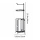 thumbnail image 3 of Estante de baño estilo europeo | Portarrollos de papel higiénico de hierro con repisa para teléfono | Organizador multifuncional de pie para papel higiénico y otros artículos de baño, 3 of 6