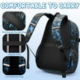 thumbnail image 5 of Cool Luminous Backpack for School Boys, 3 PCS Glow in The Dark Kids Backpacks with Lunch Box & Pencil Pouch (Basketball), 5 of 7