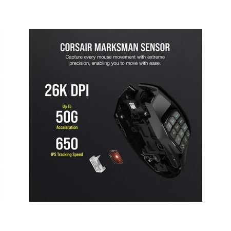 CORSAIR - Scimitar Elite Wireless Gaming Mouse with 16 Programmable Buttons - Black