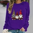 thumbnail image 4 of Merry Christmas Sweatshirt for Women Cute Gnomes Print Sweatshirts Crewneck Graphic Pullover Long Sleeve Holiday Party Tops for Women, 4 of 6