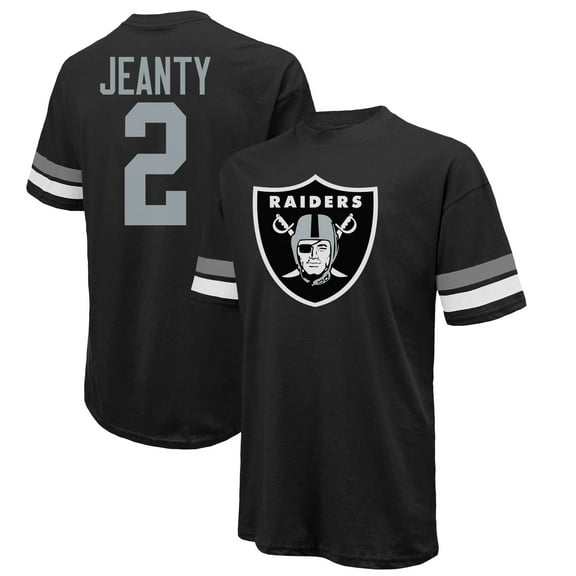 Men's Majestic Threads Ashton Jeanty Black Las Vegas Raiders Name & Number T-Shirt