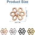thumbnail image 2 of 8 Sets Pant Waist Tightener Topboutique Flower Jeans Button Pins Adjustable Waist Buckle No Sew Pants Clips Decorative Waist Buckles for Loose Jeans, Pants, Skirts, Sleeves, 4 Colors, 2 of 7