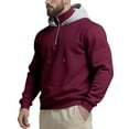 thumbnail image 3 of MHFRRA Sudadera con Capucha, Cremallera y Cuello Alto, Cómoda y Ligera, Ideal para Uso Informal y Actividades Al Aire Libre Vino, 3 of 7
