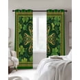 thumbnail image 4 of St Patricks Day Blackout Curtains for Bedroom Living Room Darkening Curtains 84 Inch Length 2 Panels Set Gold Green Shamrock Checkered Lucky Leaf Window Curtain Window Treatment Drapes 52"x84", 4 of 9