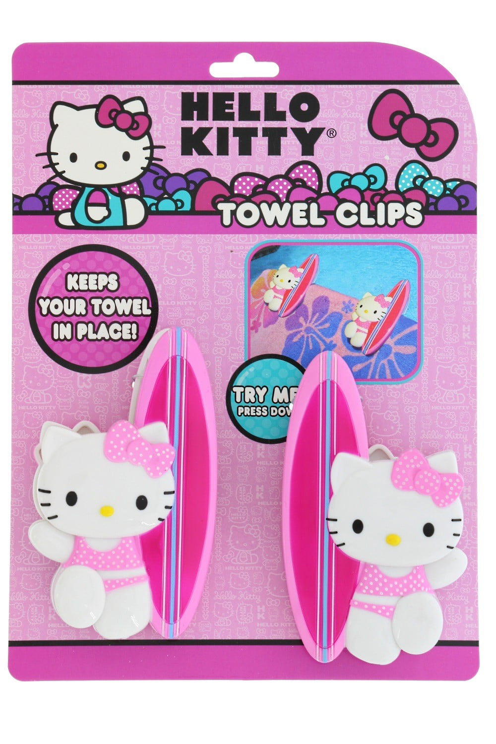 Hello Kitty Beach Towel Clip Holds Sarongs 
