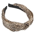 thumbnail image 1 of Diadema de leopardo con nudo superior, diadema de guepardo, diademas anudadas, accesorios elásticos para el cabello para mujeres, color caqui, 1 of 7