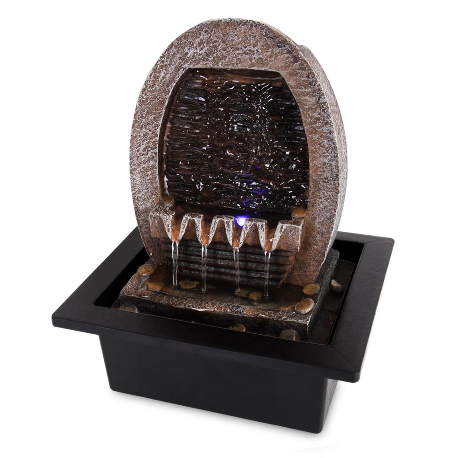 Serene Life Water Fountain Relaxing Tabletop Water Feature Decoration by Pyle