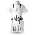 thumbnail image 3 of Adventure Apron Hand Written Style Different Typography Inspirational Words of Wisdom Doodle Art, Unisex Kitchen Bib Apron with Adjustable Neck for Cooking Baking Gardening, Black White, by Ambesonne, 3 of 3