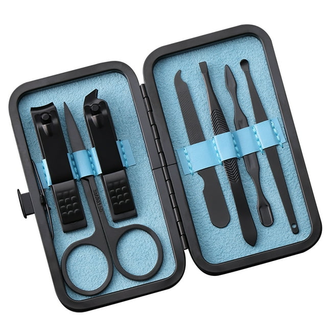7PCS Manicure Set with Case Professional Pedicure Set Nail Clipper Stainless Steel Salon Grooming Kit