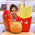 thumbnail image 2 of Juguete de peluche de comida de hamburguesa para niños, linda simulación de salchicha, haga clic en pizza, chip dorado, emoticono, decoración de aperitivos, almohada de comida, regalo especial zhangyuxiang LED, 2 of 2