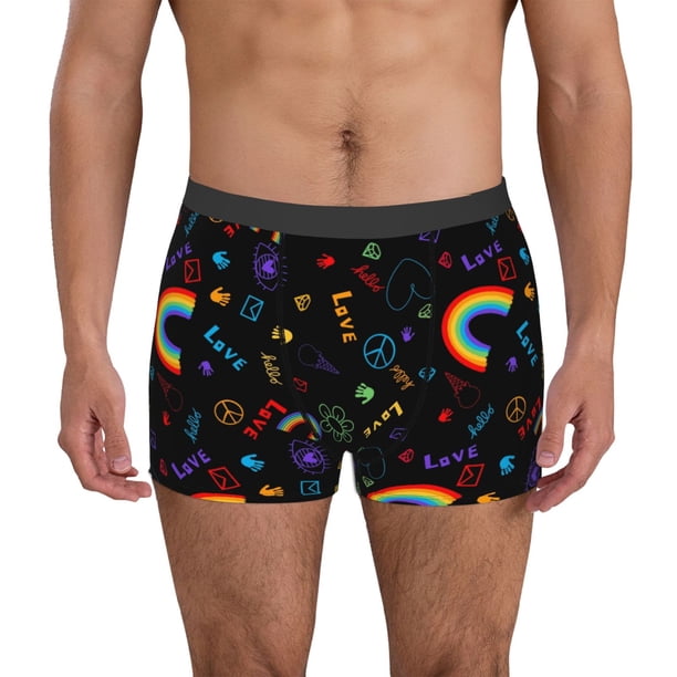 Balery Cartoon Pride Lgbt Calzoncillos bóxer para hombre, ropa interior de algodón suave y transpirable con cinturilla de nailon-Small