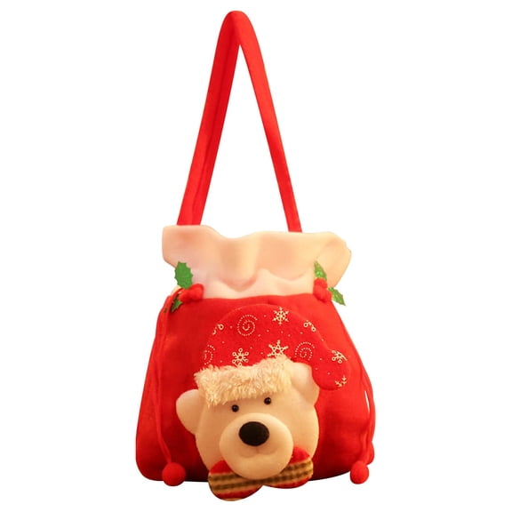 pdqouc Christmas Book Bag for Kids Christmas Eve Gift Bag Xmas Santa Candy Bag Gift Bag Children's Tote Bag Baby Kids Cartoon Cute School Bags