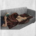 thumbnail image 6 of Hair Salon Soft Flannel Fleece Throw Blanket, Retro Comic Book Inspired Vintage Style Woman with Brunette Hair and Red Lips, Cozy Plush for Indoor and Outdoor Use, 50" x 60", Multicolor, by Ambesonne, 6 of 6