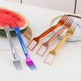 thumbnail image 2 of Cortador de Frutas de Acero Inoxidable 2 en 1, Herramienta Cortadora de Sandía de Doble Cabezal, Tenedor Cortador Portátil Plateado, 2 of 5