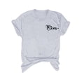 thumbnail image 5 of Dorinao Mama Shirts for Women Short Sleeve Love Letter Printed Graphic Mom Tee Tops, Gray, S, 5 of 9