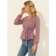 thumbnail image 3 of Blusa De Lunares Suizos Con Cuello En V Para Mujer Morado Oscuro L, 3 of 5