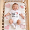thumbnail image 4 of Baby Boys' Bodysuits Smooth Letter Print Short Sleeve Crew Neck Loose Letter Bodysuit Outdoor Play Outfit, 4 of 5