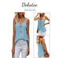 thumbnail image 4 of Dokotoo Women's Cami Button Down V Neck Camisoles Strappy Tank Tops Loose Casual Spaghetti Strap Shirts Sleeveless Blouses Sky Blue Plus Size, 4 of 5