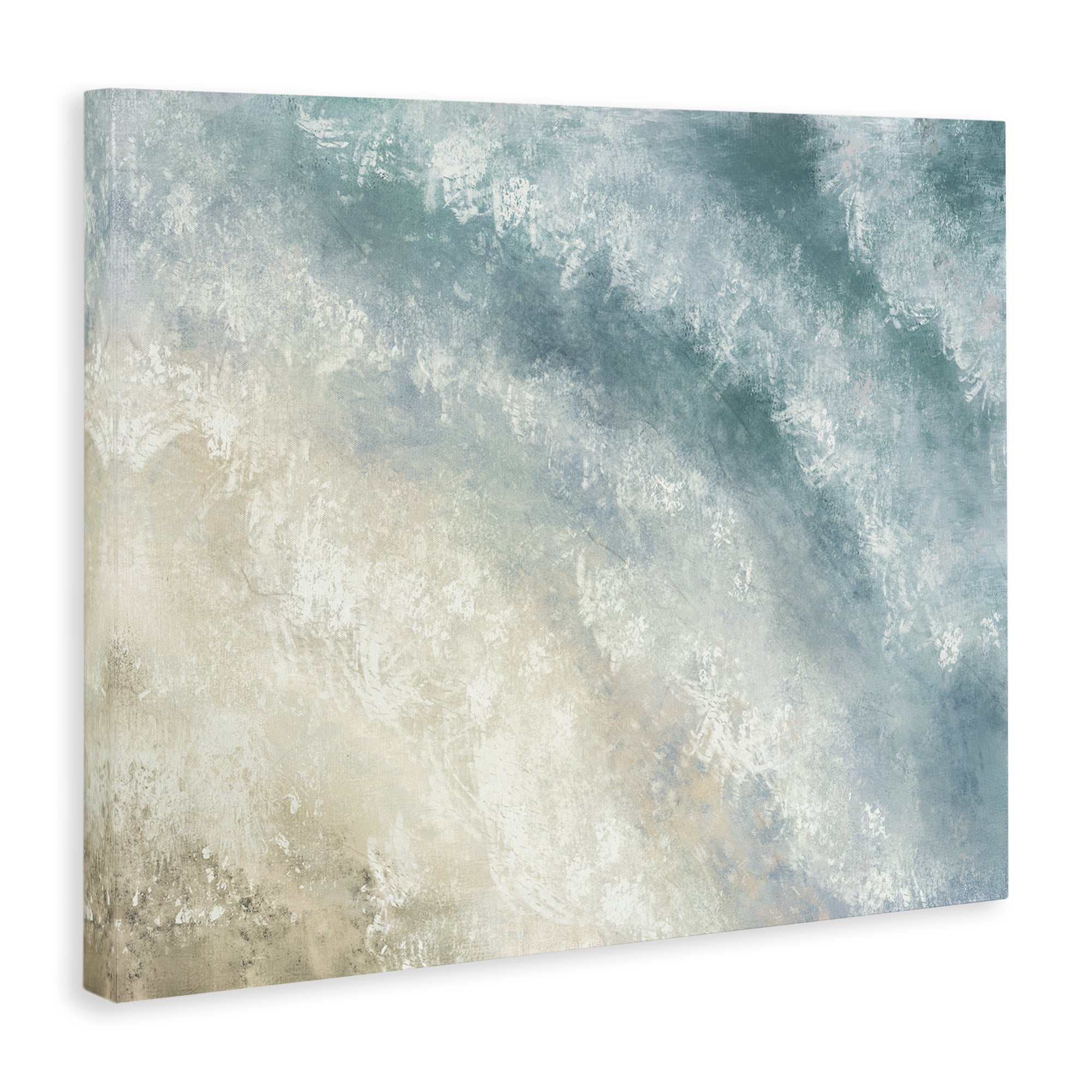 Stupell Industries Aerial Shore Foamy Waves Nautical & Beach Painting Wrapped Canvas Art Print Wall Art, 20 x 16