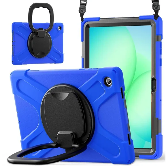 Protecive Case for Samsung Galaxy Tab A11 Plus / A11 11 Inch 2025 Shockporoof Cover with Pencil Holder Rotating Hand Strap & Stand Shoulder Strap