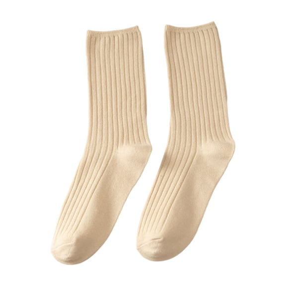 Kaiare Women's Socks Cotton Knitted Mid Calf Socks Stylish Versatile Retro Trendy Casual Daily Socks