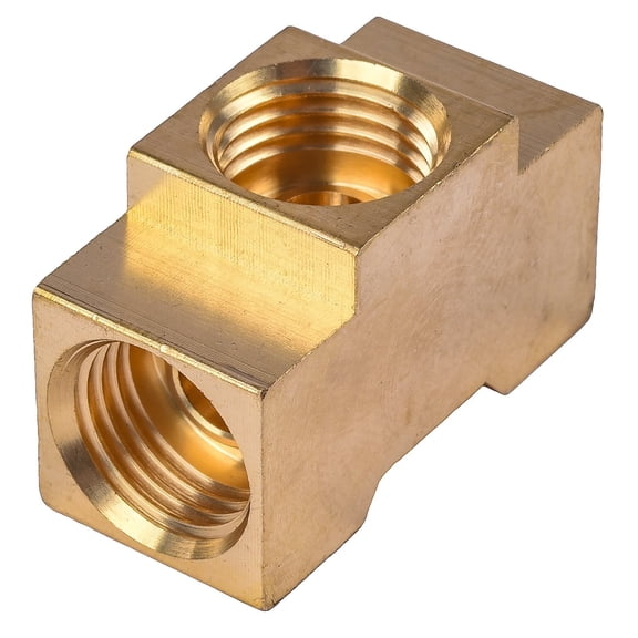 JEGS Brass Tee Fitting 1/2 in -20 Inverted Flare Ends