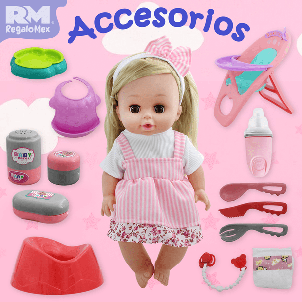 Muñeca De Juguete Para Niñas, Con Silla, 10 Sonidos, Accesorios Muñeco Bebé Para Niños | En Línea