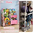 thumbnail image 5 of Kids Bookshelf and Toy Storage, 3 Tier Kids Book Shelf for Kid Rooms with Stuffed Animal Storage, Toy Storage Organizer, Stuffed Animals Zoo Storage Cage for Bedroom, Nursery, Playroom, 5 of 7
