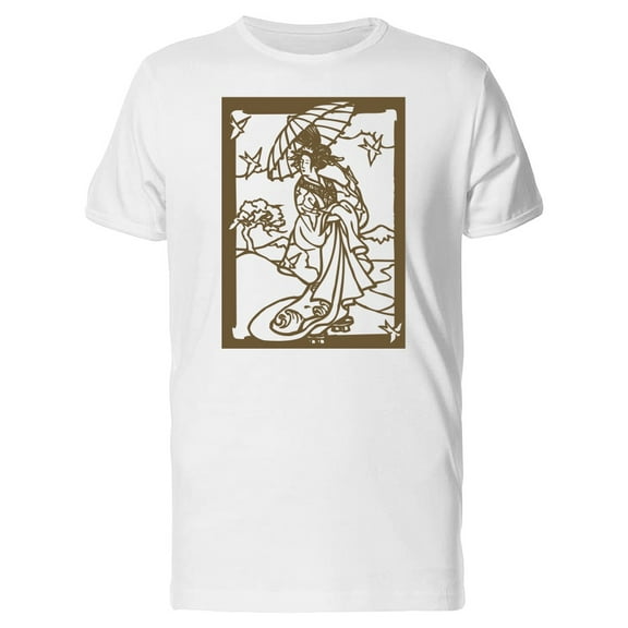 Japanese Geisha With A Parasol T-Shirt Men -Image by Shutterstock, Male Small