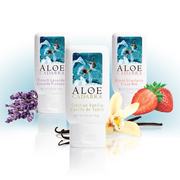 Best Natural Personal Lubricant & Moisturizer, Assorted Water Based Lube Travel Bundle for Her, Him, Couples: 1 each - Strawberry Flavored, Vanilla Flavored, French Lavender Scented by Aloe Cadabra