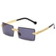 thumbnail image 2 of Gafas de sol sin montura para mujer con estilo piloto de moda, protección UV4 para conducir Copos enteros grises, 2 of 9