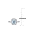 thumbnail image 3 of 1.00 Carat (Ctw) Clear-Light Emerald-Cut Aquamarine Ring with Diamonds 10K White Gold for Women, 3 of 6