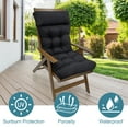 thumbnail image 2 of TOPCHANCES 2Pcs Adirondack Chair Cushions, Water Resistant Indoor Outdoor High Back Chair Cushion, Tufted Rocking Chair Cushion with Ties, Black, 2 of 9