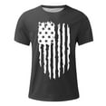 thumbnail image 3 of Men's Independence Day T-Shirt Trendy USA Flag Retro Pullover Top Soft Lightweight Short Sleeve Round Neck Casual Shirt Dark Gray M, 3 of 4
