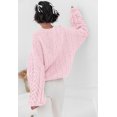 thumbnail image 4 of PRETTYGARDEN Womens Sweaters Spring 2025 Cable Knit Long Sleeve Crewneck Oversized Sweater Chunky Pullover Loose Outfits, 4 of 7