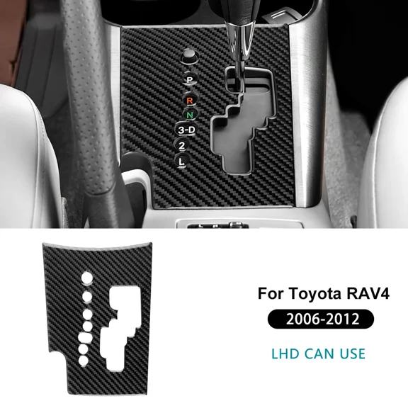 LHD for Toyota RAV4 2006 2007 2008 2009 2010 2011 2012 Car Gear Shift Panel Real Soft Carbon Fiber Sticker Interior Trim.