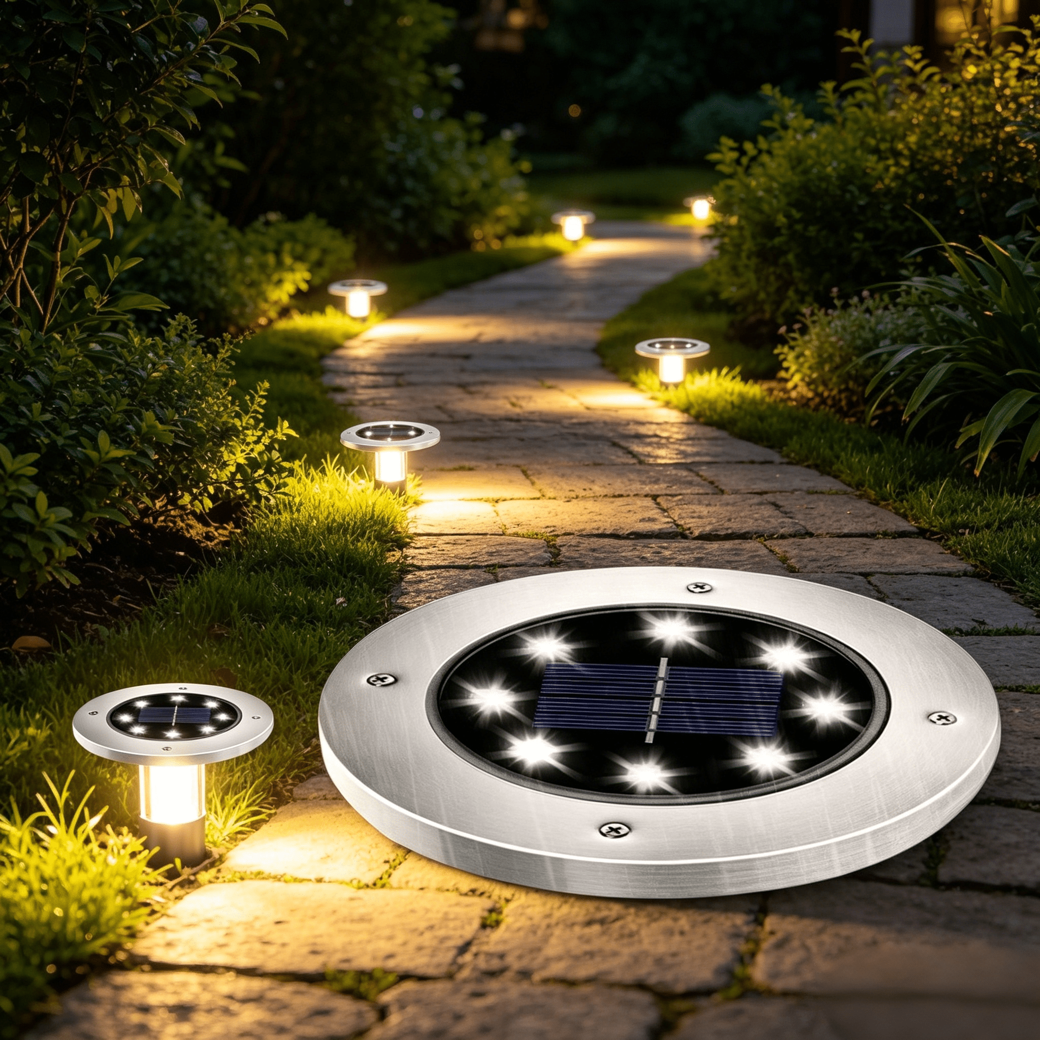 4.6 inch Solar Lights for Outside, 8 Pack Solar Light Outdoor Waterproof, Garden Lights Landscape Lighting for Patio Pathway Lawn Driveway Walkway White