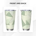 thumbnail image 4 of 20oz Car Cup Three-Piece Set Of Single Silver Edge No Smell Easy To Carry Heat Preservation For Daily Car Sports Travel Palegreen Geometric Lines_3, 4 of 8