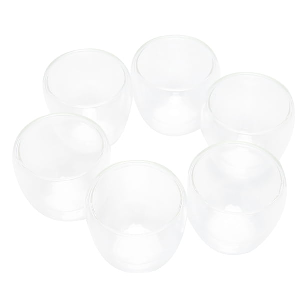 6 tazas de café de 100 ml, transparentes, de doble pared, con aislamiento, resistentes al calor.