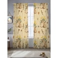 thumbnail image 2 of Easter Rabbits Sheer Curtains 84 Inch Length 2 Panels Set Window Treatments, Spring Yellow Flowers Country Plants Yellow Rod Pocket Semi Curtains for Living Room/Bedroom/Kitchen Décor, 104"W x 84"L, 2 of 7