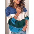 thumbnail image 2 of Pulls Décontractés Manches Longues Col Rond Couleur Patchwork Pull en Tricot Tops, 2 of 4