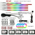 thumbnail image 3 of 22in1 Symphony Car Ambient Light RGB 213 Color Universal Car Interior led strip acrylic Backlight Guide Symphony Atmosphere lamp (6 in 1 App Symphony), 3 of 7