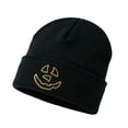 thumbnail image 2 of GUACER Halloween Beanies for Women Cute Pumpkin Face Thermal Soft Comfy Cuffed Hats for Casual Fall Winter, 2 of 6