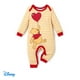 Disney Winnie l'Ourson Bébé Garçons Filles Combinaison Pyjamas Amour Coeur Rayures Manches Longues Taille un Morceau Romper 0/3M-18M – image 1 sur 6