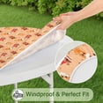 thumbnail image 5 of Orange Christmas Gingerbread Man Pattern Round Fitted Tablecloth with Elastic Edge,Dining Table Cover Waterproof,Outdoor Round Tablecloth for Camping,Dining,Indoor and Outdoor, 5 of 7