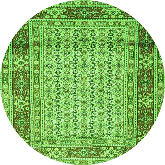 Ahgly Company Indoor Round Persian Green Traditional Area Rugs, 3' Round