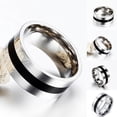 thumbnail image 4 of AYYUFE Women Men Simple Wedding Engagement Stainless Steel Finger Ring Band Jewelry Stainless Steel Purple, 4 of 5